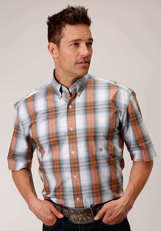 Roper Mens Short Sleeve Button Dusk Ombre Western Shirt - Roper - Flyclothing LLC