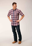 Roper Mens Short Sleeve Button Independence Plaid Western Shirt - Roper - Flyclothing LLC