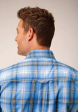 Roper Mens Short Sleeve Button Cornflower Plaid Western Shirt - Roper - Flyclothing LLC