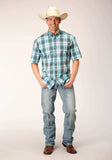 Roper Mens Short Sleeve Button Meadow Plaid Western Shirt - Roper - Flyclothing LLC