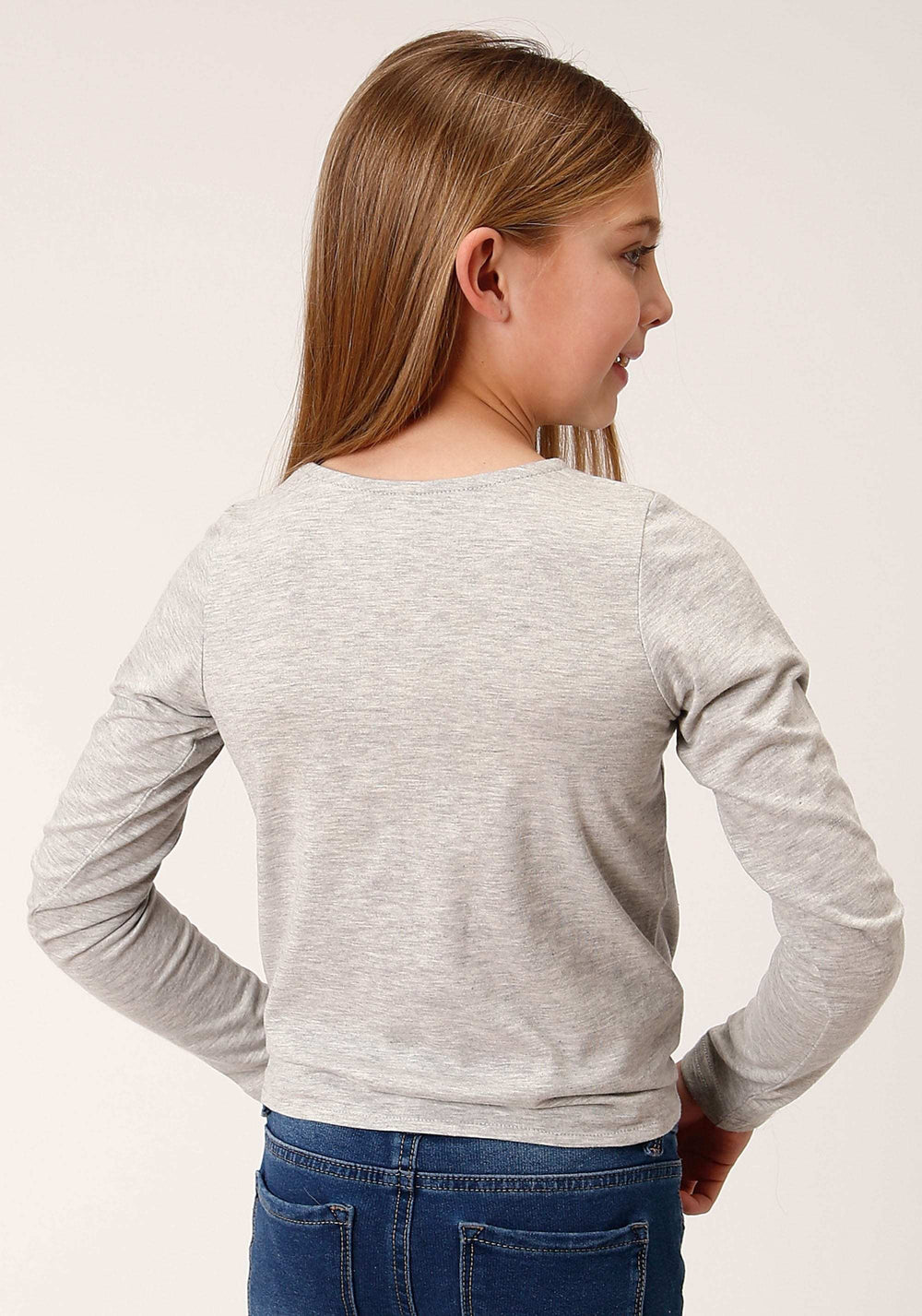 Roper Girls Long Sleeve Knit Poly Rayon Jersey Long Sleeve Scoop Neck T T-Shirt - Roper - Flyclothing LLC