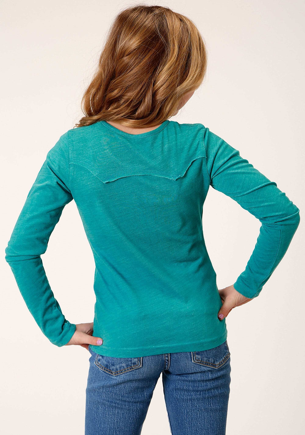 Roper Girls Long Sleeve Knit Poly Rayon Jersey Short Sleeve T T-Shirt - Roper - Flyclothing LLC