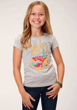 Roper Girls Short Sleeve Knit Heather Grey Poly Rayon Short Sleeve T T-Shirt - Roper - Flyclothing LLC