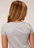 Roper Girls Short Sleeve Knit Heather Grey Poly Rayon Short Sleeve T T-Shirt - Roper - Flyclothing LLC