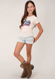 Roper Girls Short Sleeve Knit Poly Rayon Cream Short Sleeve T T-Shirt - Roper - Flyclothing LLC