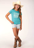 Roper Girls Short Sleeve Knit Turquoise Poly Rayon Short Sleeve T T-Shirt - Roper - Flyclothing LLC