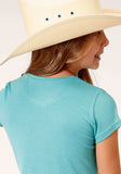 Roper Girls Short Sleeve Knit Turquoise Poly Rayon Short Sleeve T T-Shirt - Roper - Flyclothing LLC