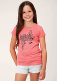 Roper Girls Short Sleeve Knit Coral Poly Rayon Short Sleeve T T-Shirt - Roper - Flyclothing LLC