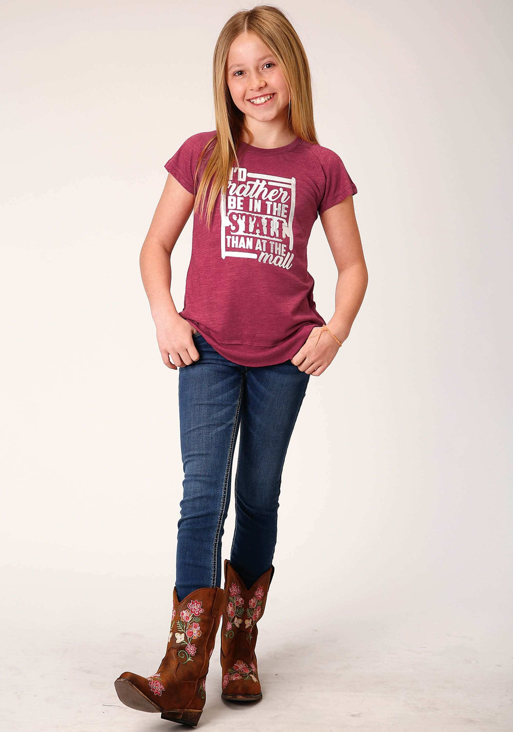 Roper Girls Short Sleeve Knit Poly Rayon Jersey T T-Shirt - Roper - Flyclothing LLC