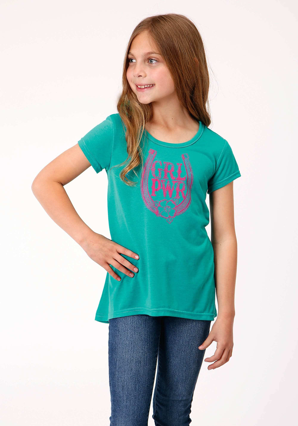 Roper Girls Short Sleeve Knit Poly Rayon Jersey Short Sleeve Swing T T-Shirt - Roper - Flyclothing LLC