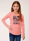 Roper Girls Long Sleeve Knit Poly Rayon Jersey Long Sleeve T T-Shirt - Roper - Flyclothing LLC