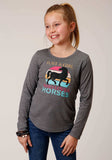 Roper Girls Long Sleeve Knit Poly Rayon Jersey Long Sleeve Scoop Neck T T-Shirt - Roper - Flyclothing LLC