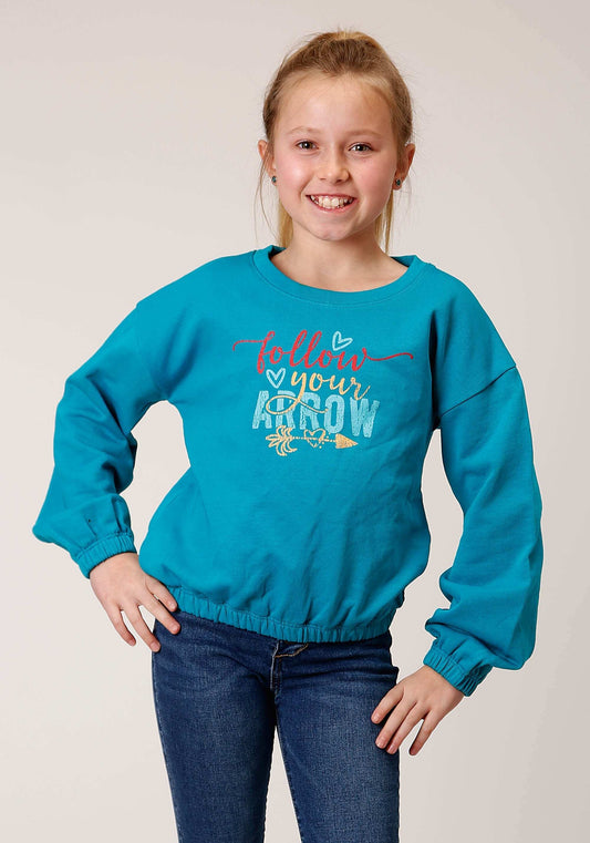 Roper Girls Long Sleeve Knit Poly Rayon Long Sleeve French Terry T Sweatshirt - Roper - Flyclothing LLC
