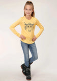 Roper Girls Long Sleeve Knit Poly Rayon Long Sleeve Scoop Neck T T-Shirt - Roper - Flyclothing LLC