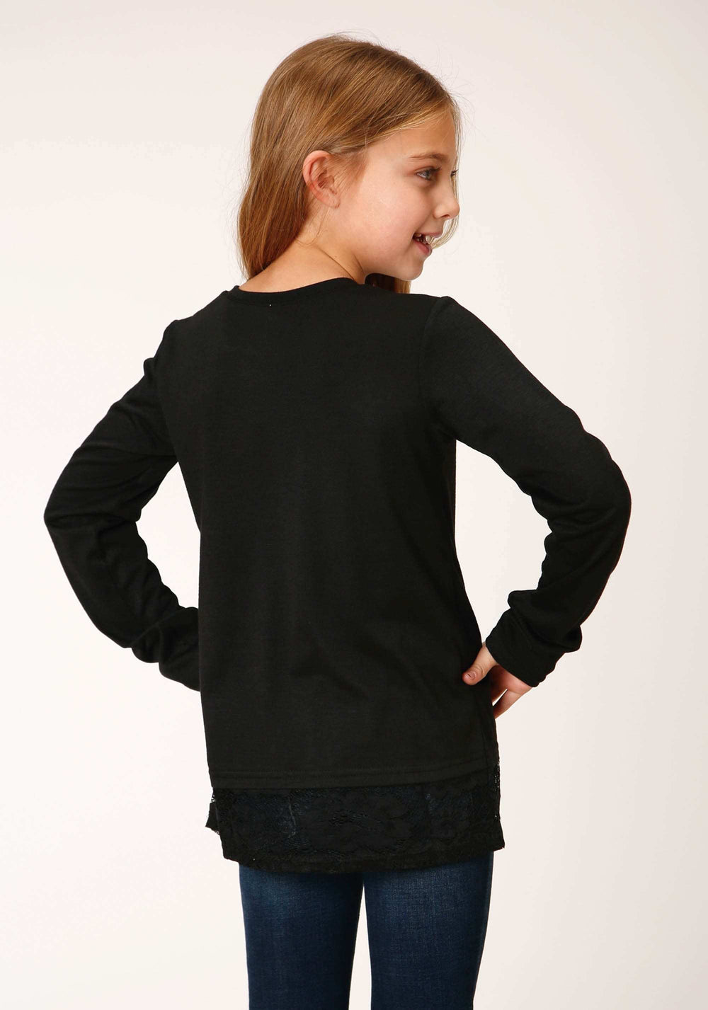 Roper Girls Long Sleeve Knit Poly Rayon Jersey Long Sleeve T T-Shirt - Roper - Flyclothing LLC
