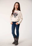 Roper Girls Long Sleeve Knit Poly Rayon Cream Jersey Long Sleeve T T-Shirt - Roper - Flyclothing LLC