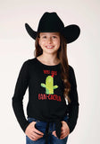 Roper Girls Long Sleeve Knit Poly Rayon Black Jersey Long Sleeve T T-Shirt - Roper - Flyclothing LLC