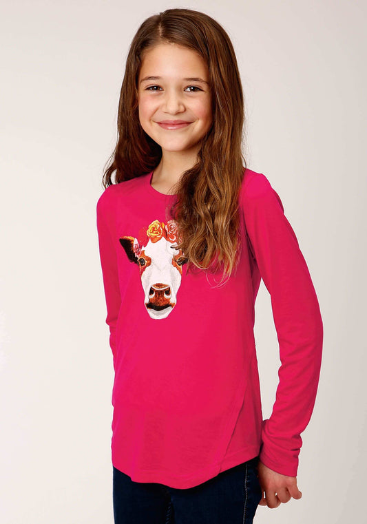 Roper Girls Long Sleeve Knit Poly Rayon Jersey Long Sleeve T T-Shirt - Roper - Flyclothing LLC