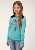 Roper Girls Long Sleeve Knit Poly Rayon Long Sleeve Scoop Neck T T-Shirt - Roper - Flyclothing LLC
