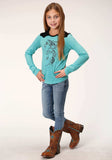 Roper Girls Long Sleeve Knit Poly Rayon Long Sleeve Scoop Neck T T-Shirt - Roper - Flyclothing LLC
