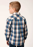 Roper Boys Long Sleeve Snap Denim Plaid Western Shirt - Roper - Flyclothing LLC