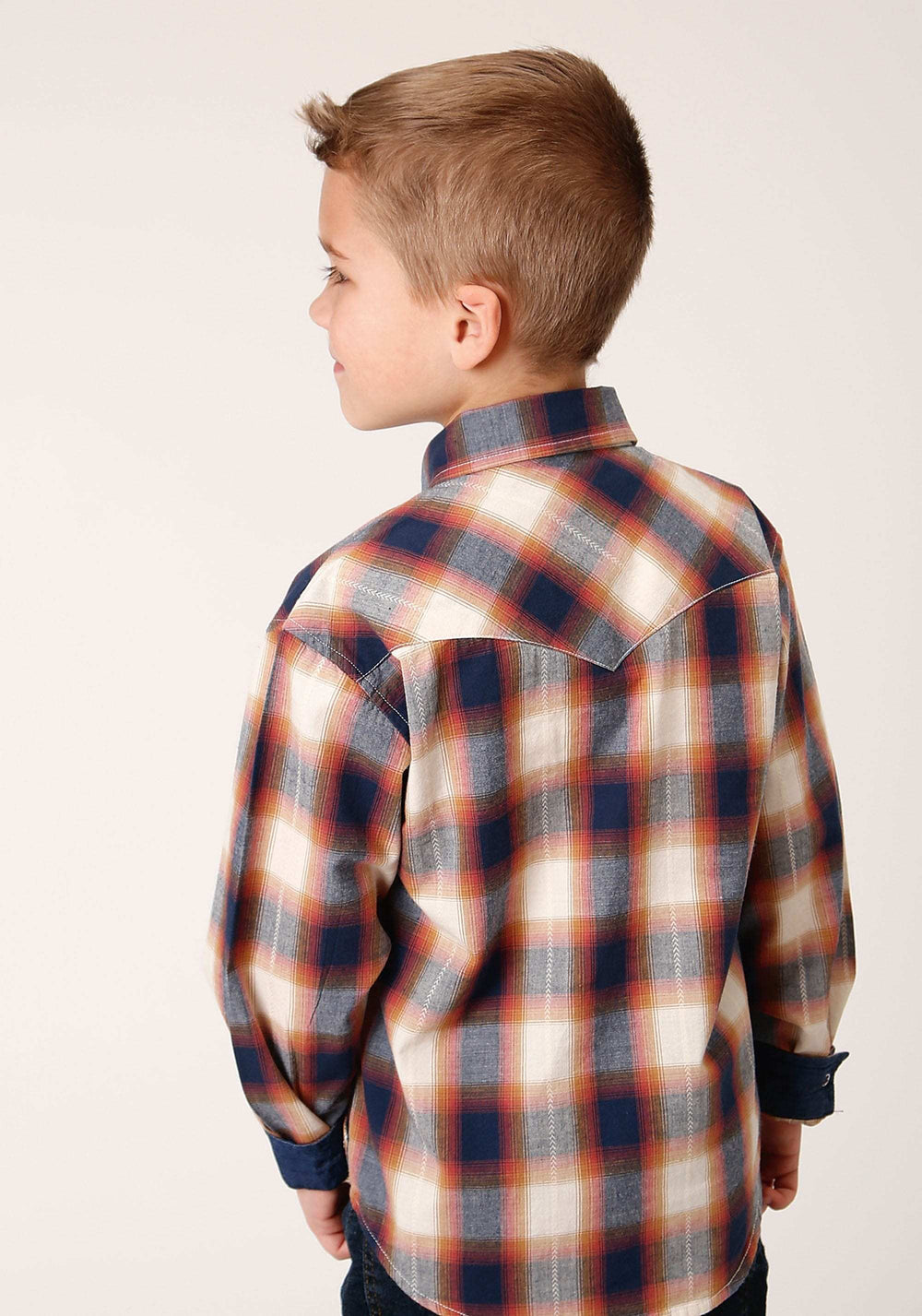 Roper Boys Long Sleeve Snap Arrow Dobby Western Shirt - Roper - Flyclothing LLC