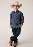 Roper Boys Long Sleeve Snap Vintage Paisley Print Western Shirt - Roper - Flyclothing LLC