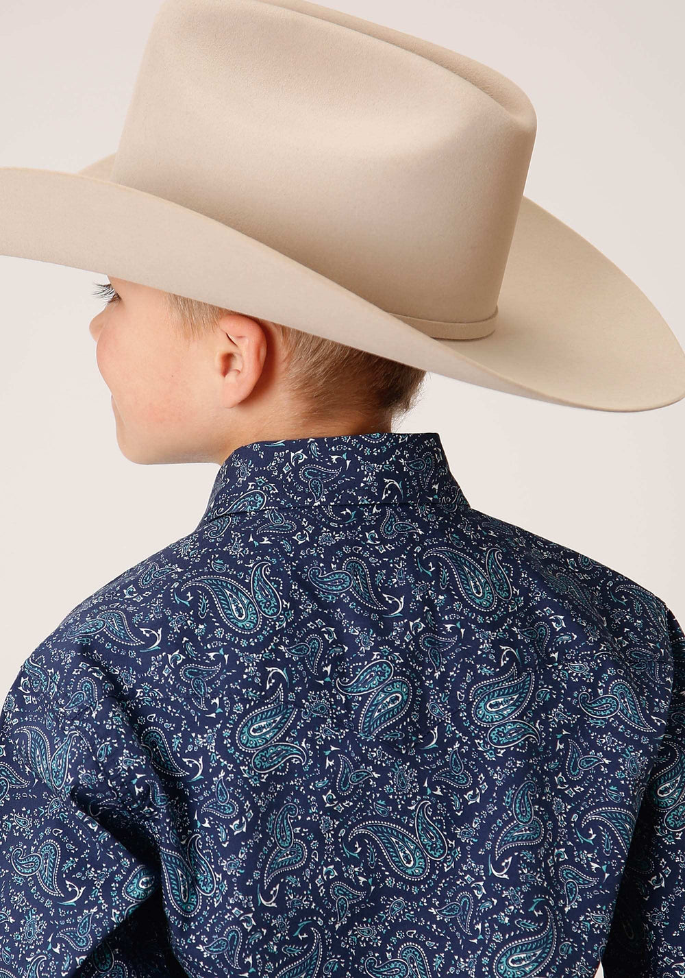 Roper Boys Long Sleeve Snap Vintage Paisley Print Western Shirt - Roper - Flyclothing LLC