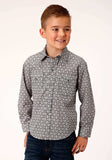 Roper Boys Long Sleeve Snap Checked Diamonds Print Western Shirt - Roper - Flyclothing LLC