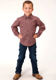 Roper Boys Long Sleeve Snap Red Shadow Geo Western Shirt - Roper - Flyclothing LLC