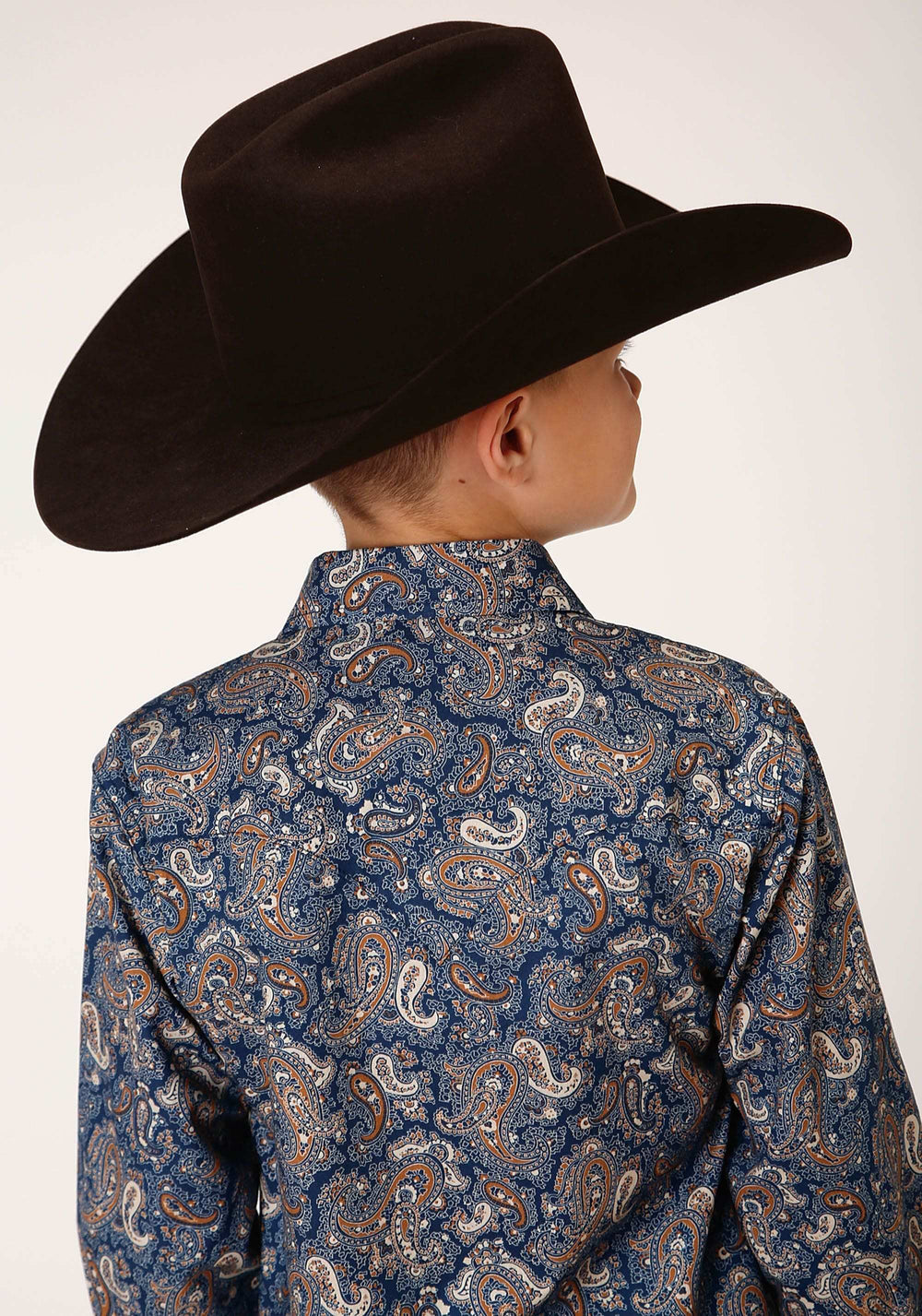 Roper Boys Long Sleeve Snap River Paisley Print Western Shirt - Roper - Flyclothing LLC
