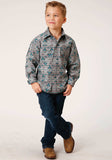 Roper Boys Long Sleeve Snap Geometric Aztec Western Shirt - Roper - Flyclothing LLC