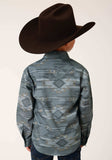 Roper Boys Long Sleeve Snap Gray Fog Aztec Print Western Shirt - Roper - Flyclothing LLC