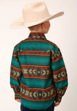 Roper Boys Long Sleeve Snap Ombre Aztec Horizontal Stripe Western Shirt - Roper - Flyclothing LLC