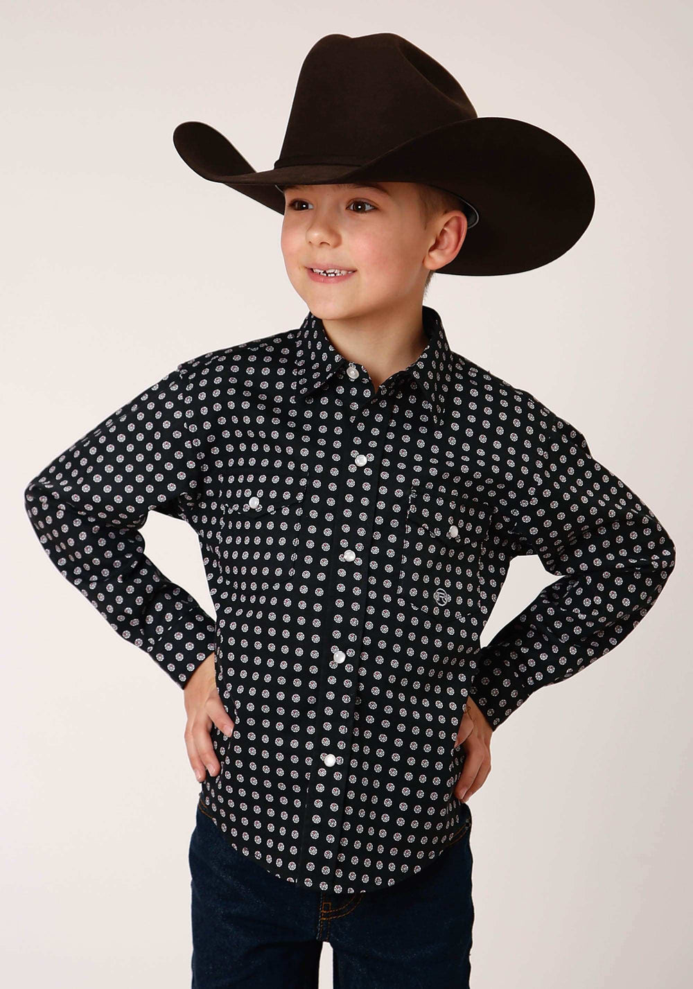 Roper Boys Long Sleeve Snap Classic Foulard Western Shirt - Roper - Flyclothing LLC