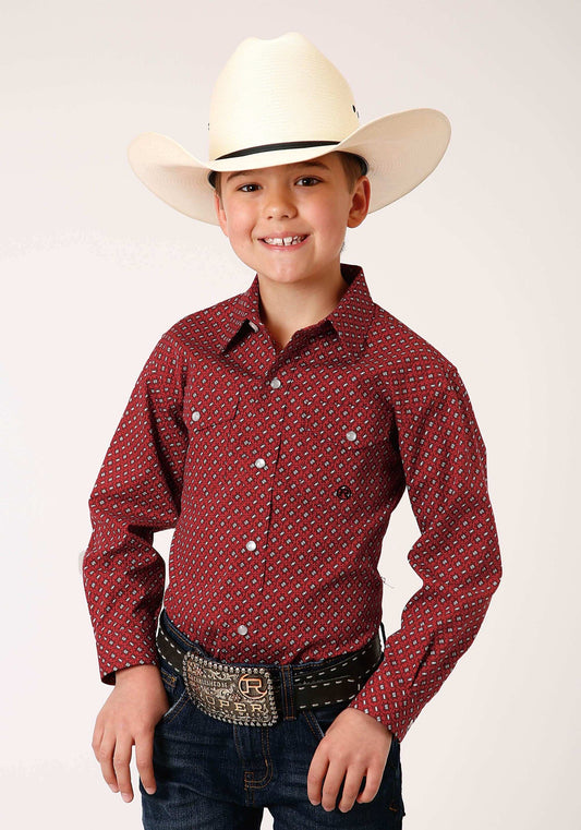 Roper Boys Long Sleeve Snap Victorian Foulard Western Shirt - Roper - Flyclothing LLC