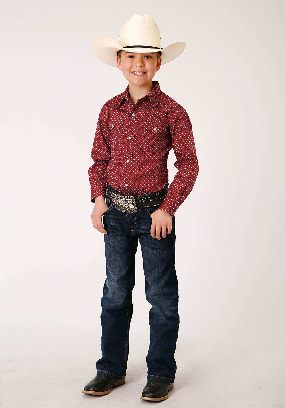 Roper Boys Long Sleeve Snap Victorian Foulard Western Shirt - Roper - Flyclothing LLC