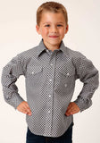 Roper Boys Long Sleeve Snap Diamond Star Geo Grey Western Shirt - Roper - Flyclothing LLC