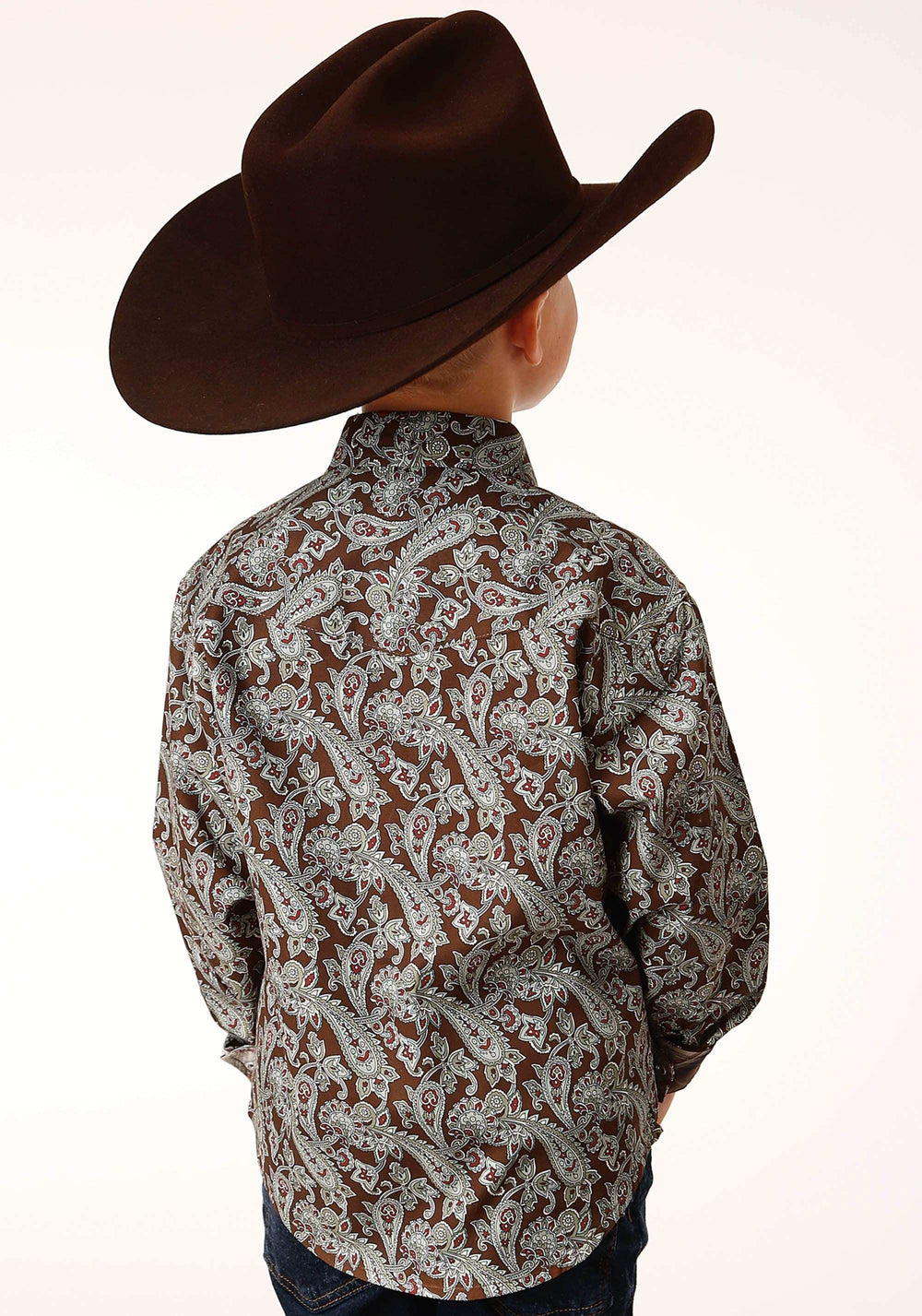Roper Boys Long Sleeve Snap Pine Paisley Western Shirt - Roper - Flyclothing LLC