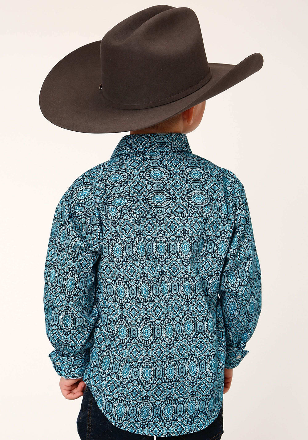Roper Boys Long Sleeve Snap Medallion Paisley Western Shirt - Roper - Flyclothing LLC