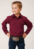 Roper Boys Long Sleeve Snap Black Fill Solid Wine Western Shirt - Roper - Flyclothing LLC