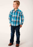 Roper Boys Long Sleeve Snap Deep Pool Ombre Western Shirt - Roper - Flyclothing LLC