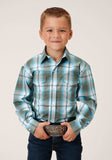 Roper Boys Long Sleeve Snap Meadow Plaid Western Shirt - Roper - Flyclothing LLC