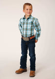 Roper Boys Long Sleeve Snap Meadow Plaid Western Shirt - Roper - Flyclothing LLC