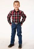 Roper Boys Long Sleeve Snap Saddle Plaid Western Shirt - Roper - Flyclothing LLC
