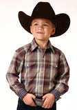 Roper Boys Long Sleeve Snap Cider Plaid Western Shirt - Roper - Flyclothing LLC