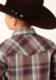 Roper Boys Long Sleeve Snap Cider Plaid Western Shirt - Roper - Flyclothing LLC