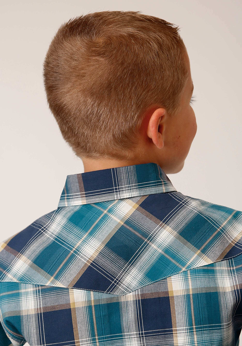 Roper Boys Long Sleeve Snap Blueberry Plaid Western Shirt - Roper - Flyclothing LLC