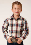 Roper Boys Long Sleeve Snap Red Canyon Plaid Western Shirt - Roper - Flyclothing LLC