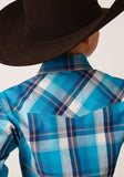 Roper Boys Long Sleeve Snap Blue Moon Plaid Western Shirt - Roper - Flyclothing LLC
